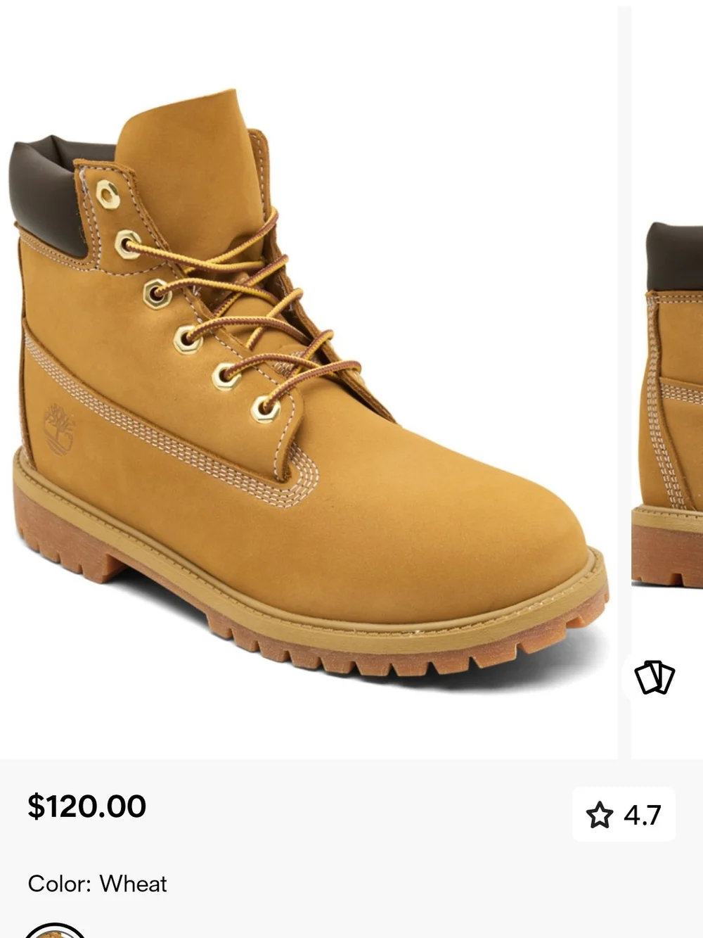 Timberland Big Boy's/ Men’s Wheat Nubuck 6-Inch Work Boot